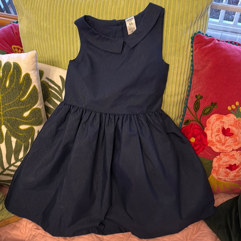 Carter’s Navy Blue Peter Pan Collared Sleeveless Dress